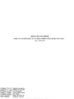 Báo cáo tài chính quý 1 năm 2016 - Công ty Cổ phần Đầu tư và Phát triển Công nghệ Văn Lang