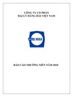 Báo cáo thường niên năm 2010 - Công ty cổ phần Đại lý Hàng hải Việt Nam