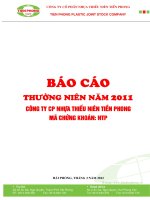 Báo cáo thường niên năm 2011 - Công ty Cổ phần Nhựa Thiếu niên Tiền Phong