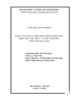 SKKN mầm non đạt giải A cấp huyện: “Nâng cao chất lượng hoạt động khám phá khoa học cho trẻ 56 tuổi trường mầm non Nga Giáp” năm học 2014  2015.