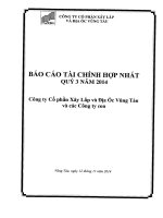 Báo cáo tài chính hợp nhất quý 3 năm 2014 - Công ty Cổ phần Xây lắp và Địa ốc Vũng Tàu