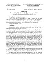 Kế hoạch các cuộc vận động và các phong trào thi đua năm học 2014-2015