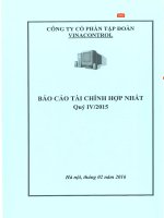 Báo cáo tài chính hợp nhất quý 4 năm 2015 - Công ty Cổ phần Tập đoàn Vinacontrol