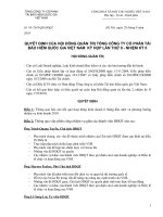 Nghị quyết Hội đồng Quản trị ngày 20-8-2010 - Tổng Công ty Cổ phần Tái bảo hiểm quốc gia Việt Nam