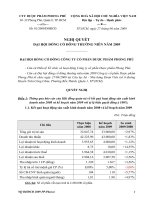 Nghị quyết đại hội cổ đông ngày 27-06-2009 - Công ty Cổ phần Dược phẩm Phong Phú