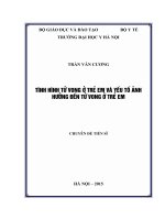 TÌNH HÌNH tử VONG ở TRẺ EM và yếu tố ẢNH HƯỞNG đến tử VONG ở TRẺ EM 