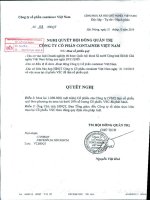 Nghị quyết Hội đồng Quản trị ngày 21-10-2010 - Công ty cổ phần Tập đoàn Container Việt Nam