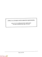 Báo cáo tài chính năm 2015 (đã kiểm toán) - Công ty Cổ phần Nước khoáng Khánh Hòa