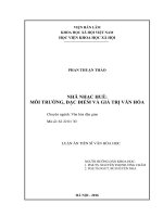 Luận án nhã nhạc huế môi trường, đặc điểm và giá trị văn hóa