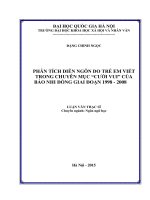 Phân tích diễn ngôn do trẻ em viết trong chuyên mục  Cười vui của Báo Nhi đồng giai đoạn 1998  2008