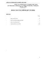 Báo cáo tài chính quý 4 năm 2014 - Công ty Cổ phần Dây cáp điện Việt Thái