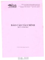 Báo cáo tài chính quý 1 năm 2014 - Công ty Cổ phần Chứng khoán Toàn Cầu