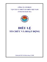 Bản điều lệ - Công ty Cổ phần Vận tải và Thuê tàu biển Việt Nam