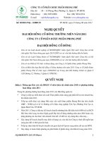 Nghị quyết đại hội cổ đông ngày 07-07-2011 - Công ty Cổ phần Dược phẩm Phong Phú