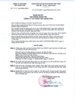 Nghị quyết Hội đồng Quản trị - Công ty Cổ phần Tập đoàn PAN