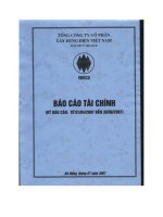 Báo cáo tài chính công ty mẹ quý 2 năm 2007 - Tổng công ty Cổ phần Xây dựng điện Việt Nam