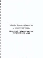 Báo cáo tài chính công ty mẹ quý 2 năm 2015 (đã soát xét) - Công ty Cổ phần Lương thực Thực phẩm Vĩnh Long