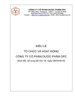 Bản điều lệ - Công ty cổ phần Dược phẩm OPC