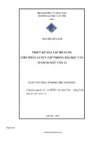 Thiết kế bài tập bổ sung cho phần luyện tập trong bài đọc văn ở sách ngữ văn 11