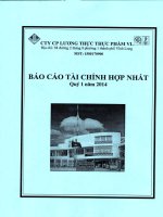 Báo cáo tài chính hợp nhất quý 1 năm 2014 - Công ty Cổ phần Lương thực Thực phẩm Vĩnh Long