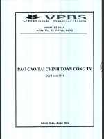 Báo cáo tài chính quý 1 năm 2014 - Công ty TNHH Chứng khoán Ngân hàng TMCP Việt Nam Thịnh Vượng