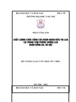 CHấT LƯợNG CUộC SốNG của BệNH NHÂN điều TRị LAO tại TRUNG tâm PHòNG CHốNG LAO QUậN ĐốNG đa, hà nội 