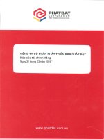 Báo cáo tài chính công ty mẹ quý 1 năm 2016 - Công ty cổ phần Phát triển Bất động sản Phát Đạt
