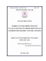 nghiên cứu đặc điểm lâm sàn và cận lâm sàng của bệnh nhân sơ gan tại bệnh viện đại học y hà nội năm 2014