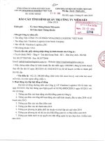 Báo cáo tình hình quản trị công ty - CTCP Vinalines Logistics - Việt Nam
