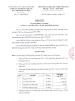 Nghị quyết Hội đồng Quản trị - Công ty Cổ phần Vận tải Dầu khí Đông Dương