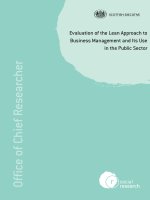 EVALUATION OF THE LEAN APPROACH TO BUSINESS MANAGEMENT AND ITS USE IN THE PUBLIC SECTOR