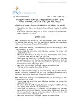 Nghị quyết Hội đồng Quản trị ngày 17-11-2010 - Công ty Cổ phần Vàng bạc Đá quý Phú Nhuận