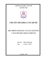 ĐẶC điểm lâm SÀNG và cận lâm SÀNG u NGUYÊN bào THẬN ở TRẺ EM 