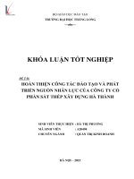 Luận văn hoàn thiện công tác đào tạo và phát triển nguồn nhân lực của công ty cổ phần sắt thép xây dựng hà thành 