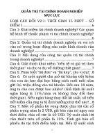đề cương và đáp án môn quản trị tài chính doanh nghiệp 