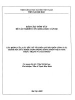 Tác động của các yếu tố văn hóa cơ bản đến công tác chăm sóc sức khỏe cộng đồng nông thôn việt nam thực trạng và giải pháp 