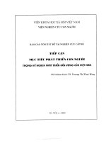 Tiếp cận mục tiêu phát triển con người trong kế hoạch phát triển bền vững của việt nam 