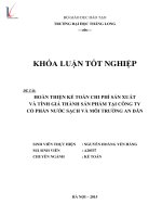 Luận văn hoàn thiện kế toán chi phí sản xuất và tính giá thành sản phẩm tại công ty cổ phần nước sạch và môi trường an dân 