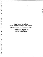 Báo cáo tài chính năm 2011 (đã kiểm toán) - Công ty TNHH MTV Quản lý quỹ Đầu tư chứng khoán I.P.A