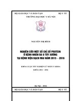 NGHIÊN cứu một số CHỈ số PROTEIN ở BỆNH NHÂN đa u tủy XƯƠNG tại BỆNH VIỆN BẠCH MAI năm 2015 – 2016 