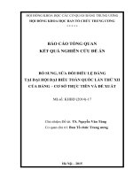 BỔ SUNG, sửa đổi điều lệ ĐẢNG tại đại hội đại BIỂU TOÀN QUỐC lần THỨ XII của ĐẢNG – cơ sở THỰC TIỄN và đề XUẤT 