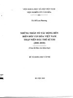 Những nhân tốc tác động đến biến đổi văn hóa việt nam thập niên đầu thế kỷ XXI (2001 2010) 
