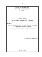 ĐÁNH GIÁ kết QUẢ ỨNG DỤNG QUY TRÌNH KIỂM TRA CHẤT LƯỢNG máy hóa SINH tự ĐỘNG COBAS 6000 c501 tại KHOA xét NGHIỆM BỆNH VIỆN đại học y hà nội 