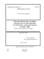 Một số đặc điểm lâm sàng và xét nghiệm bệnh huyết sắc tố h ở người trưởng thành tại viện huyết học   truyền máu trung ương từ 11998   52002 