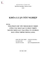 Khóa luận giải pháp chủ yếu nhằm hoàn thiện công tác đào tạo và phát triển nguồn nhân lực tại công ty cổ phần máy công trình thăng long 