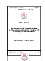 TÌNH HÌNH TĂNG HUYẾT áp tự KHAI báo và ỨNG xử về PHÒNG, CHỮA BỆNH TĂNG HUYẾT áp ở NGƯỜI CAO TUỔI tại 3 xã HUYỆN BA vì, hà nội, năm 2014 