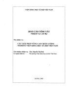 Các giải pháp nâng cao chất lượng website viện khoa học xã hội việt nam 