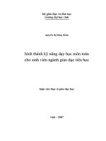 hình thành KNDH môn toán cho sv GDTH NGUYEN THI HONG THAM