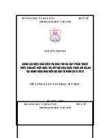 ĐÁNH GIÁ HIỆU QUẢ điều TRỊ UNG THƯ dạ dày PHẪU THUẬT TRIỆT căn kết hợp điều TRỊ bổ TRỢ hóa CHẤT PHÁC đồ XELOX tại BỆNH VIỆN UNG bướu hà nội từ năm 2012 2015 