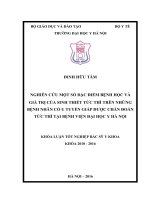 NGHIÊN cứu một số đặc điểm BệNH học và GIÁ TRị của SINH THIếT tức THÌ TRÊN NHữNG BệNH NHÂN có u TUYếN GIÁP được CHẩN đoán tức THÌ tại BệNH VIệN đại học y hà nội 